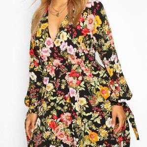 Floral Long Sleeve Skater Dress